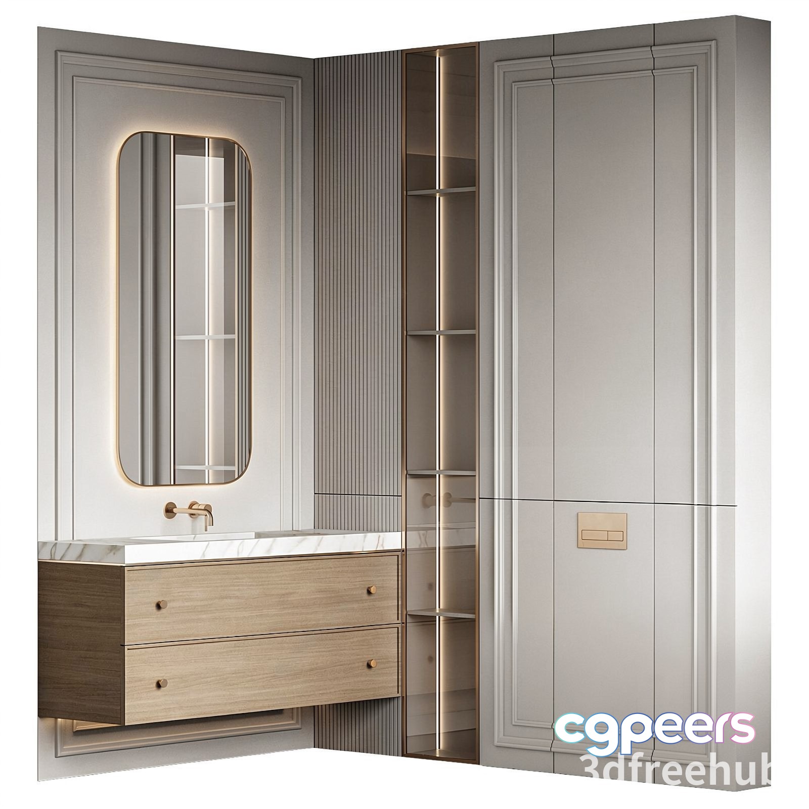 Modern Bathroom Vanity 3D Model - 21498 - VRAY Render