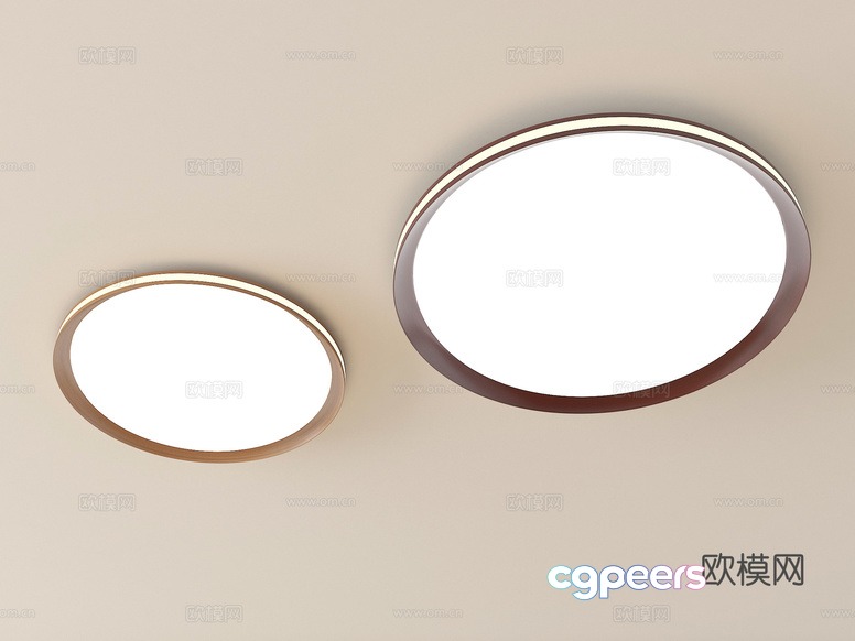 Two Oval-Shaped Lights 3D Model - 21697 - VRAY Render