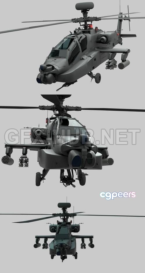 3D Game Assets - AH-64D Apache 3D Model 3D Game Assets - AH-64D Apache 3D Model