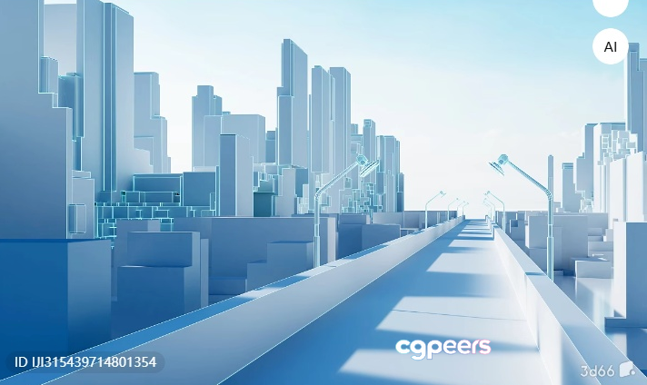 A Futuristic Cityscape 3D Model - 3681 - VRAY Render