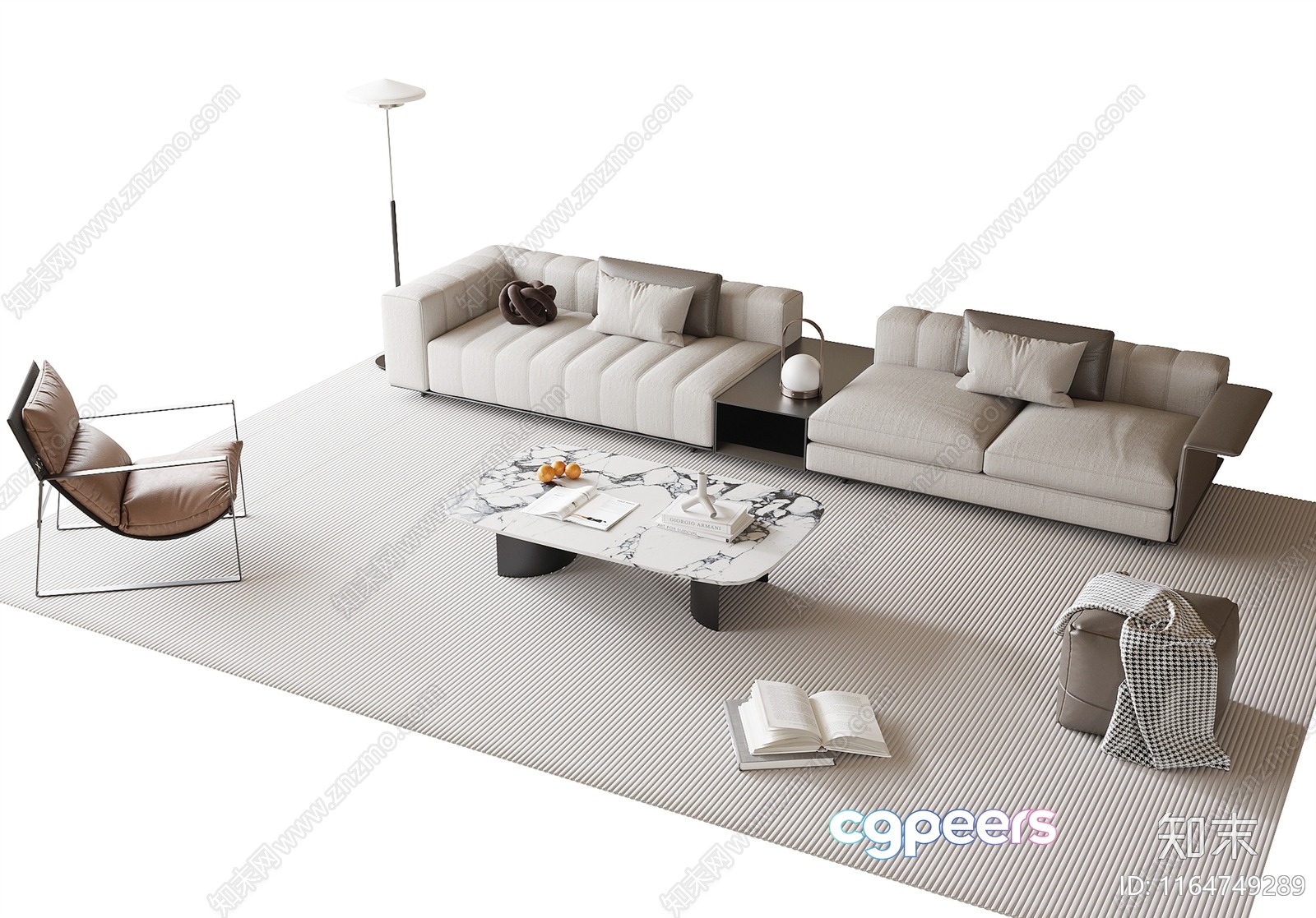 Modern Living Room 3D Model - 7128 - VRAY Render