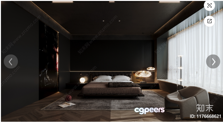 Modern Bedroom 3D Model - 13491 - CORONA Render
