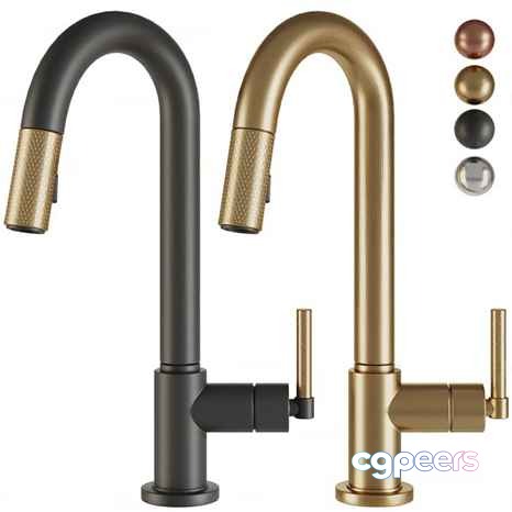 Modern Gold Faucet 3D Model - 5556 - CORONA Render