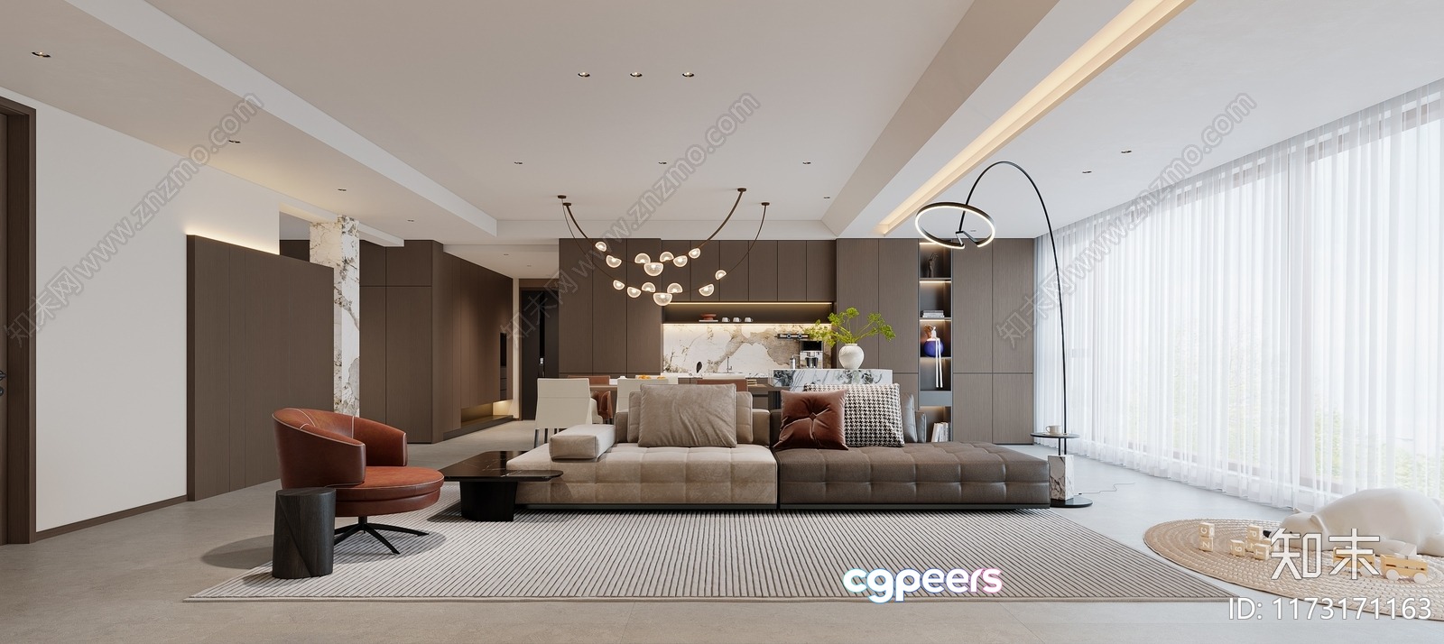Modern Living Room 3D Model - 2923 - VRAY Render Modern Living Room 3D Model - 2923 - VRAY Render