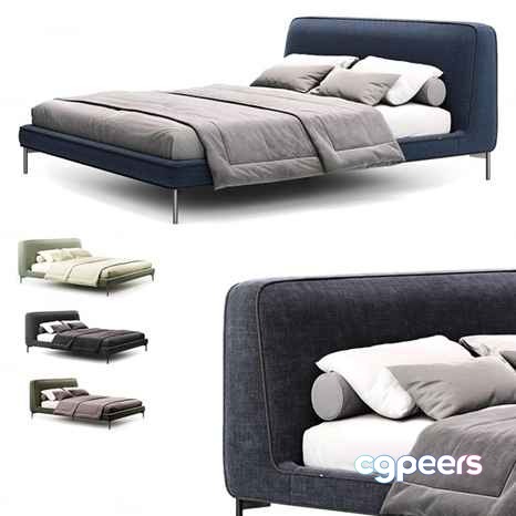 Modern Bed Design 3D Model - 3055 - CORONA Render