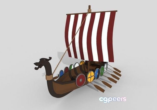 3D Game Assets - Low poly Viking Ship 3D Game Assets - Low poly Viking Ship