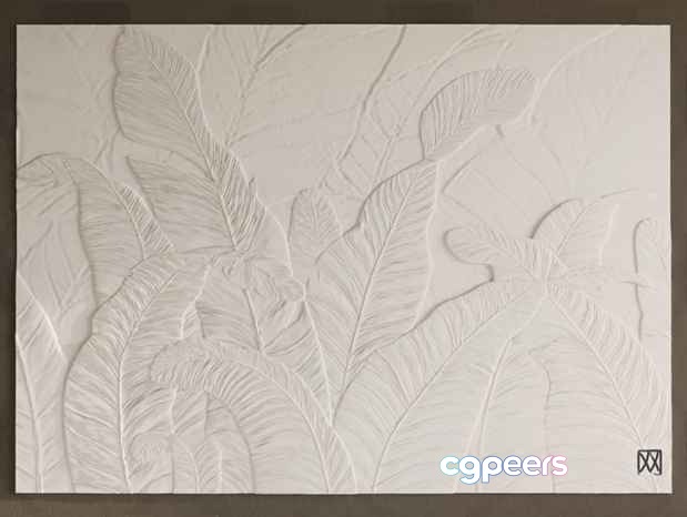 White Leaf Design 3D Model - 4763 - CORONA Render White Leaf Design 3D Model - 4763 - CORONA Render