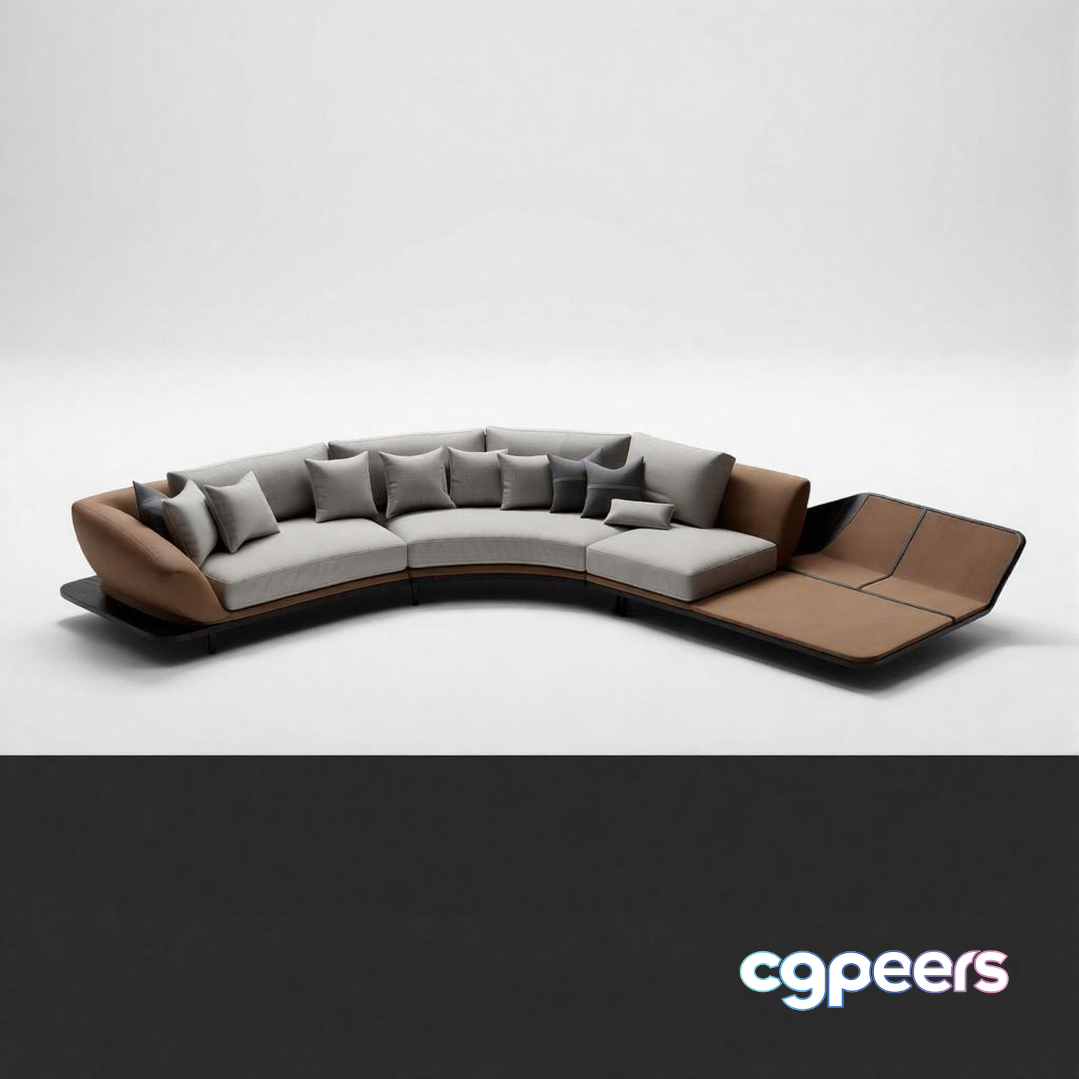 Modern Curved Sofa 3D Model - 2978 - VRAY Render Modern Curved Sofa 3D Model - 2978 - VRAY Render