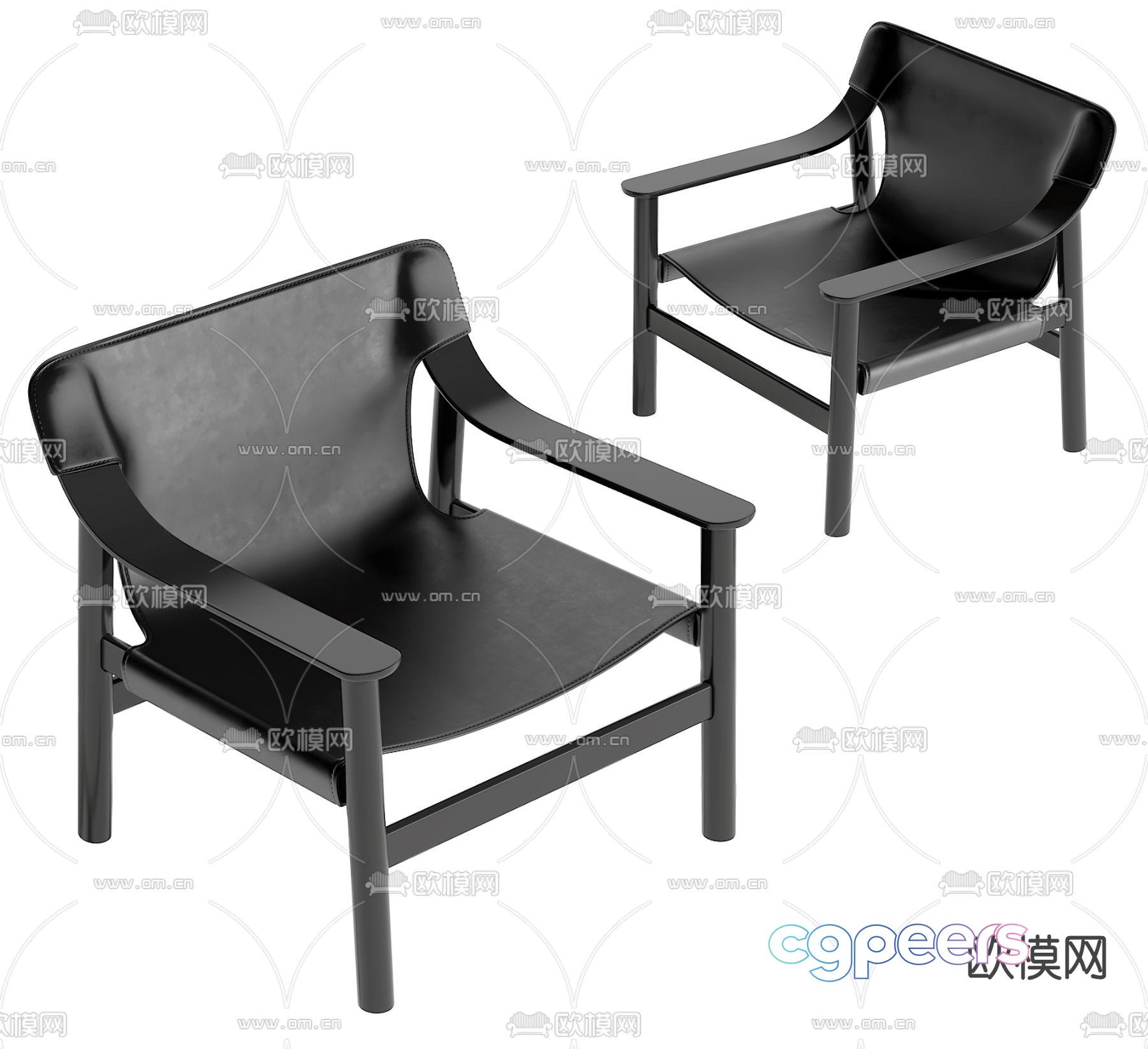 Modern Black Chair 3D Model - 19535 - VRAY Render