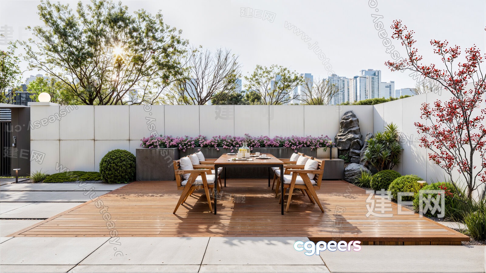 Outdoor Dining Area 3D Model - 19482 - VRAY Render Outdoor Dining Area 3D Model - 19482 - VRAY Render