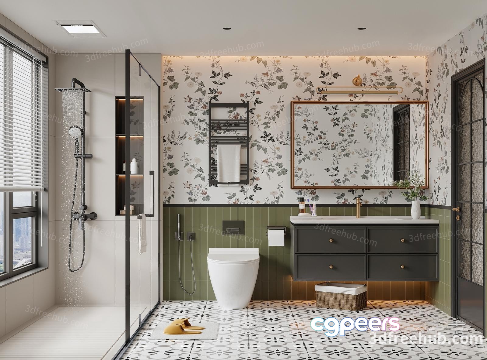 Modern Bathroom Interior 3D Model - 20531 - VRAY Render Modern Bathroom Interior 3D Model - 20531 - VRAY Render