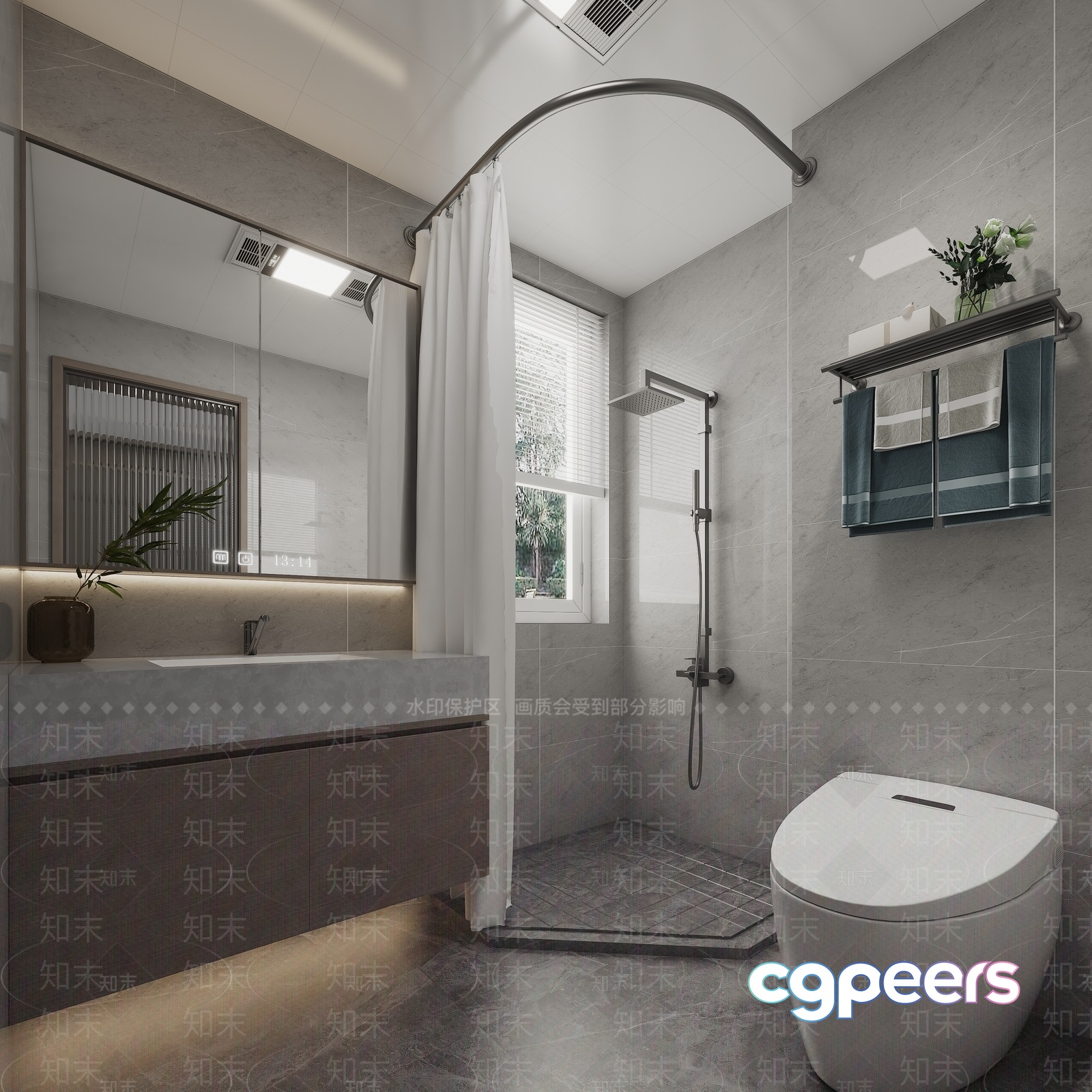 Modern Bathroom 3D Model - 2628 - VRAY Render Modern Bathroom 3D Model - 2628 - VRAY Render