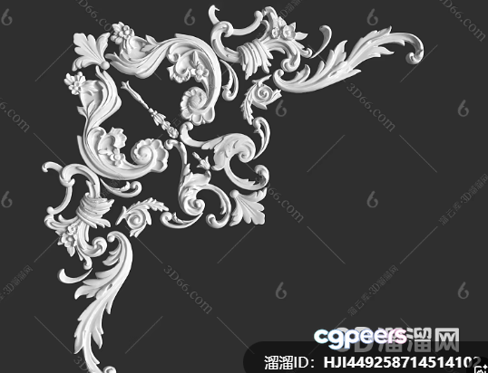 A 3D Design With A Floral Pattern 3D Model - 3939 - VRAY Render