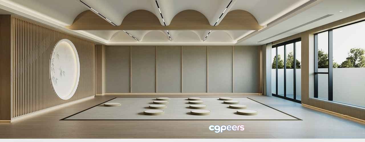 Modern Meditation Room 3D Model - 4386 - VRAY Render