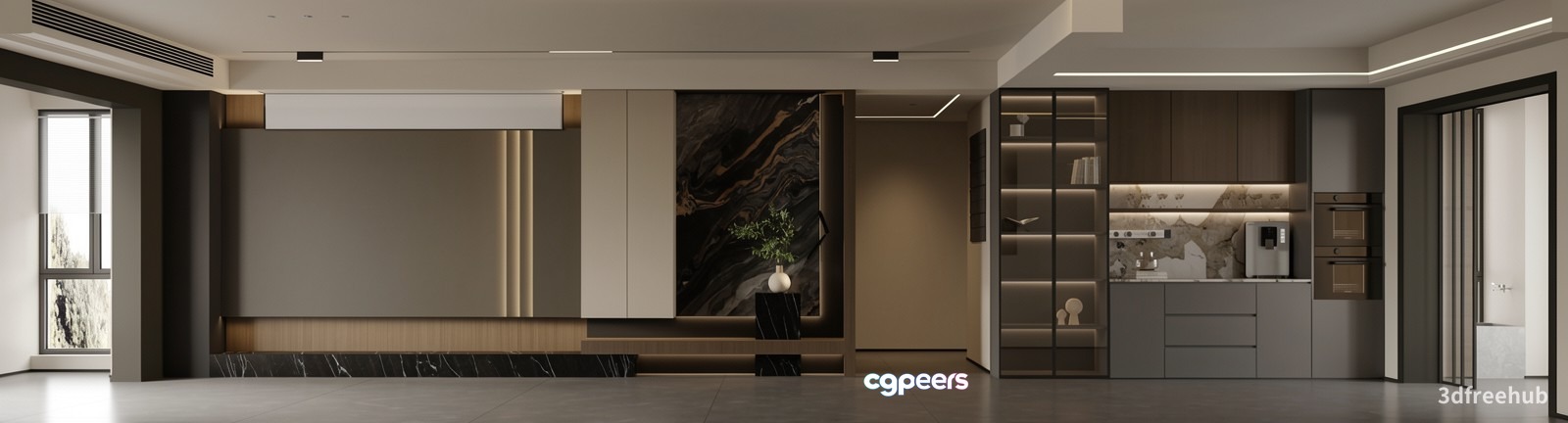 Modern Living Room 3D Model - 23641 - VRAY Render