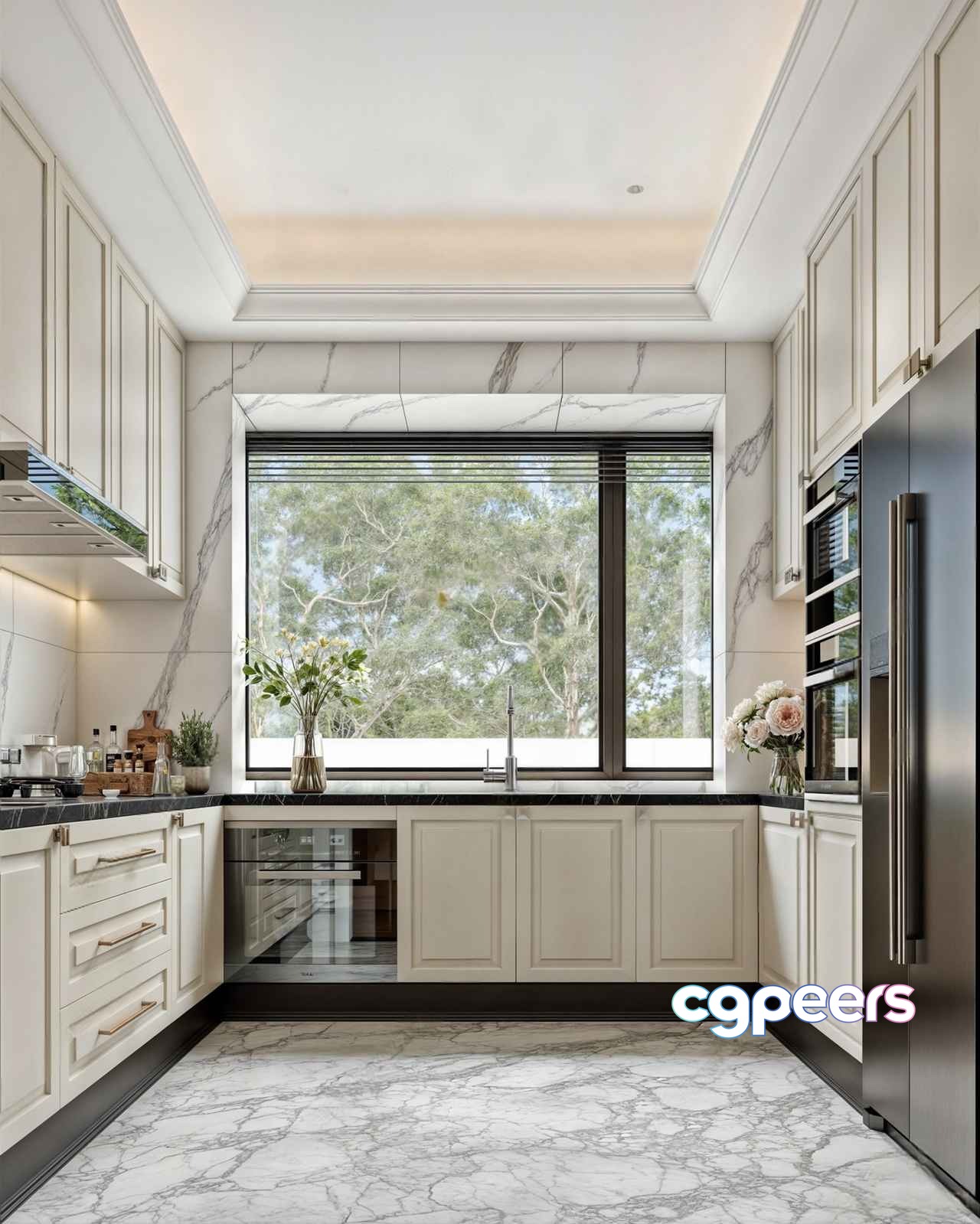Modern Kitchen Design 3D Model - 1058 - VRAY Render