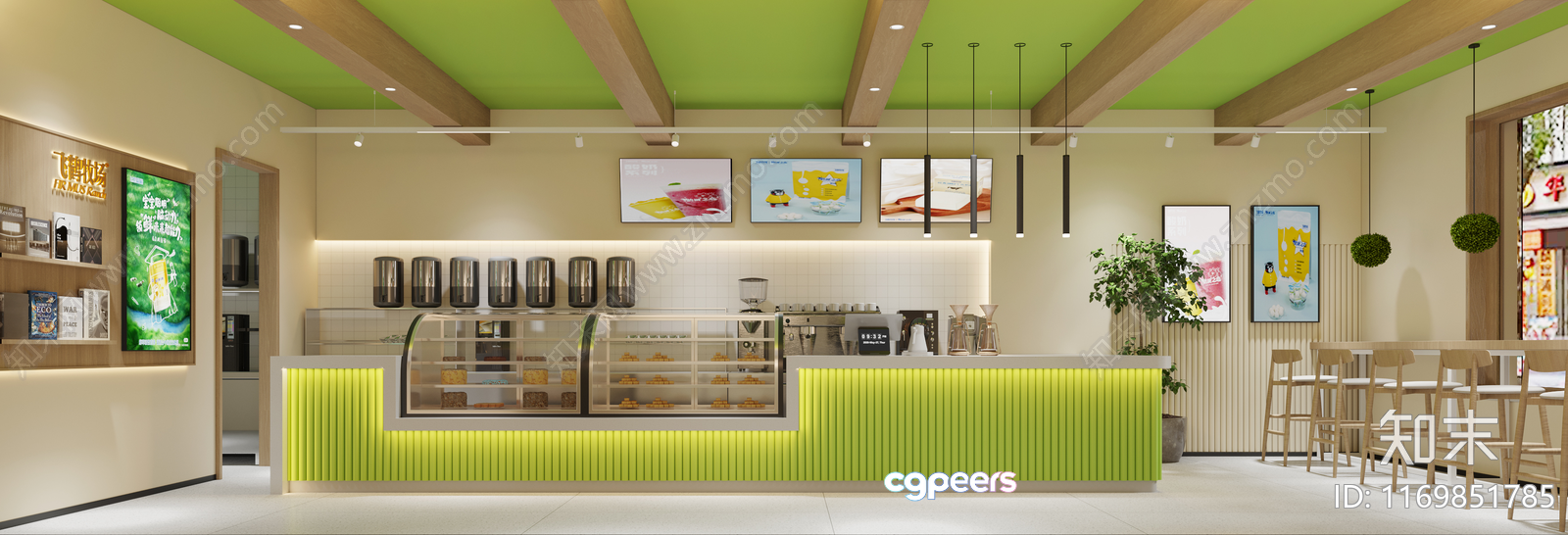 Cozy Cafe Interior 3D Model - 950 - CORONA Render
