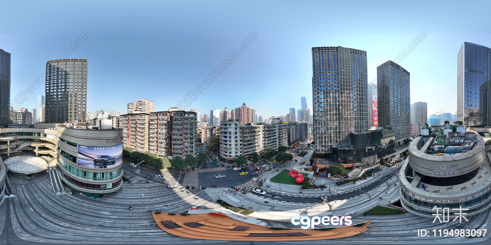 A Cityscape With Modern Buildings 3D Model - 8875 - VRAY Render
