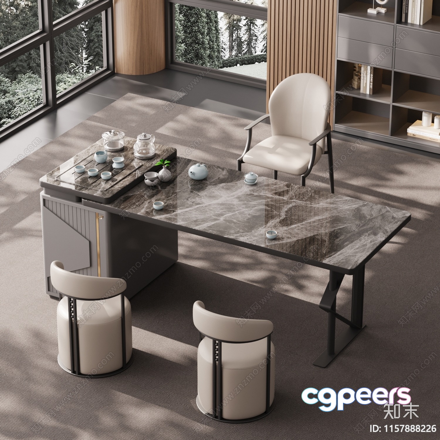 Modern Living Room 3D Model - 1301 - VRAY Render