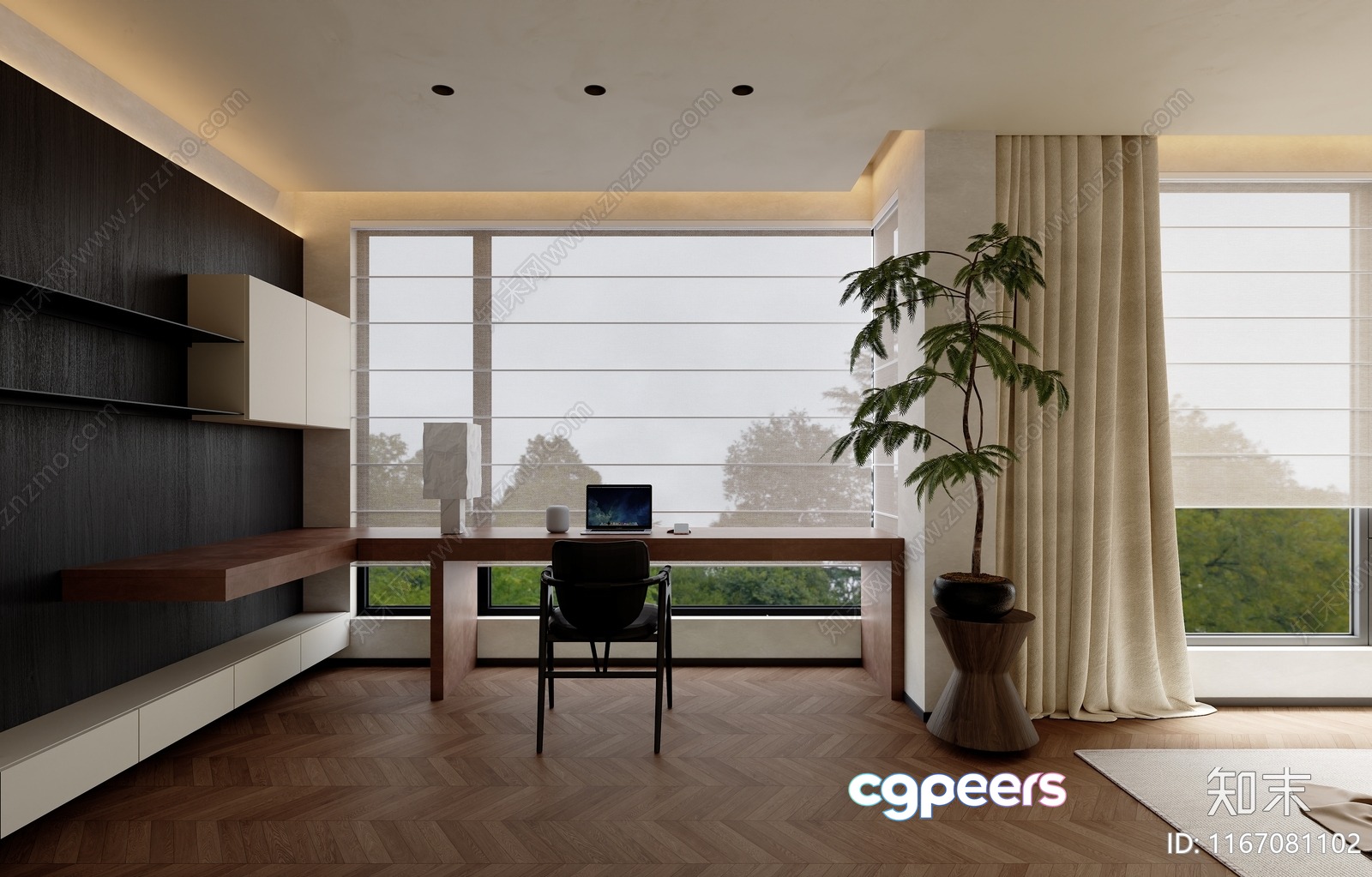 A Modern Office Space 3D Model - 4649 - VRAY Render