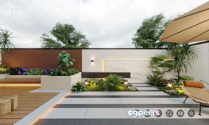 A Modern Outdoor Space 3D Model - 8226 - CORONA Render