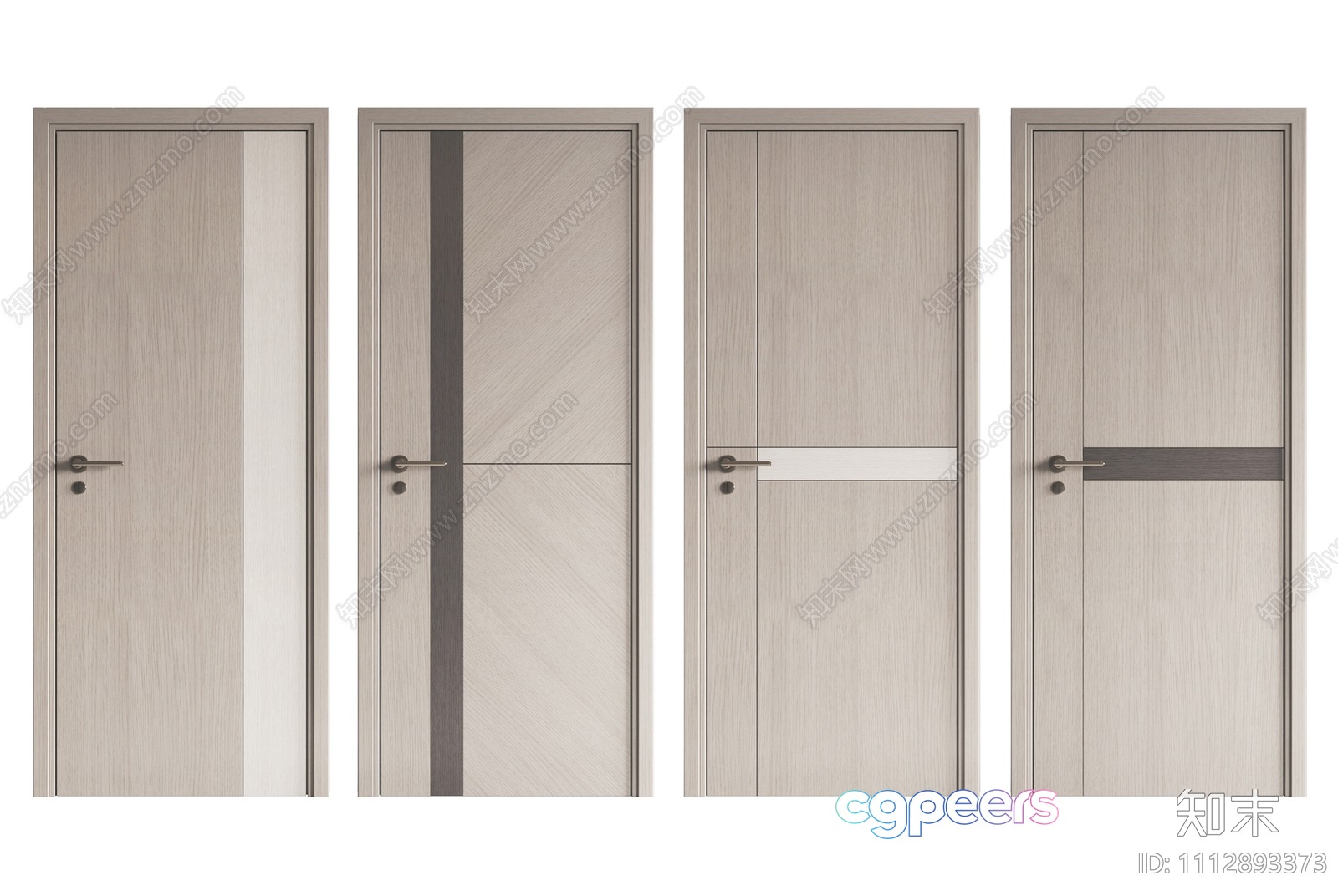 Four Doors With A Modern Design 3D Model - 20733 - VRAY Render Four Doors With A Modern Design 3D Model - 20733 - VRAY Render