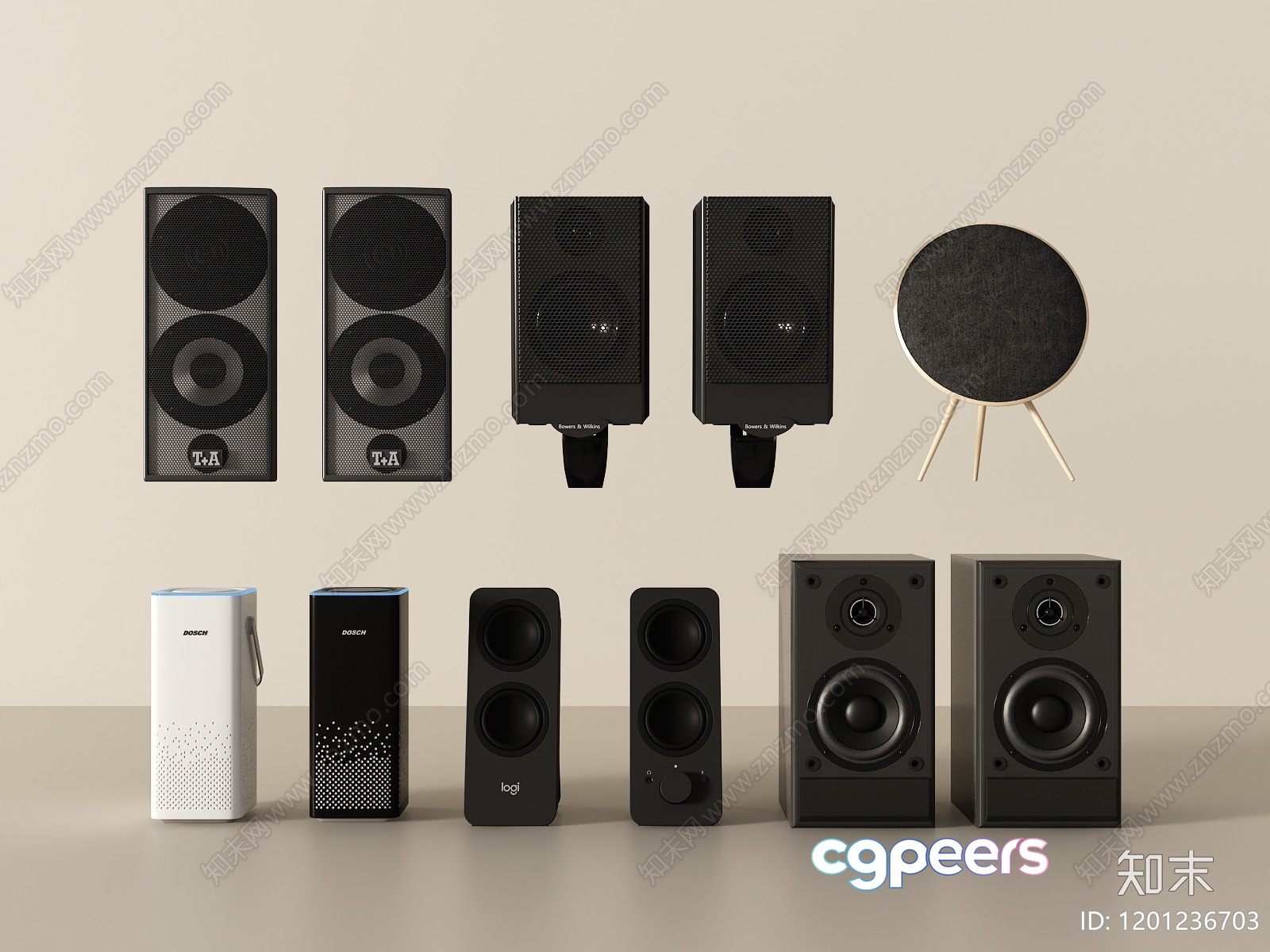 A Collection Of Speakers 3D Model - 17897 - VRAY Render A Collection Of Speakers 3D Model - 17897 - VRAY Render