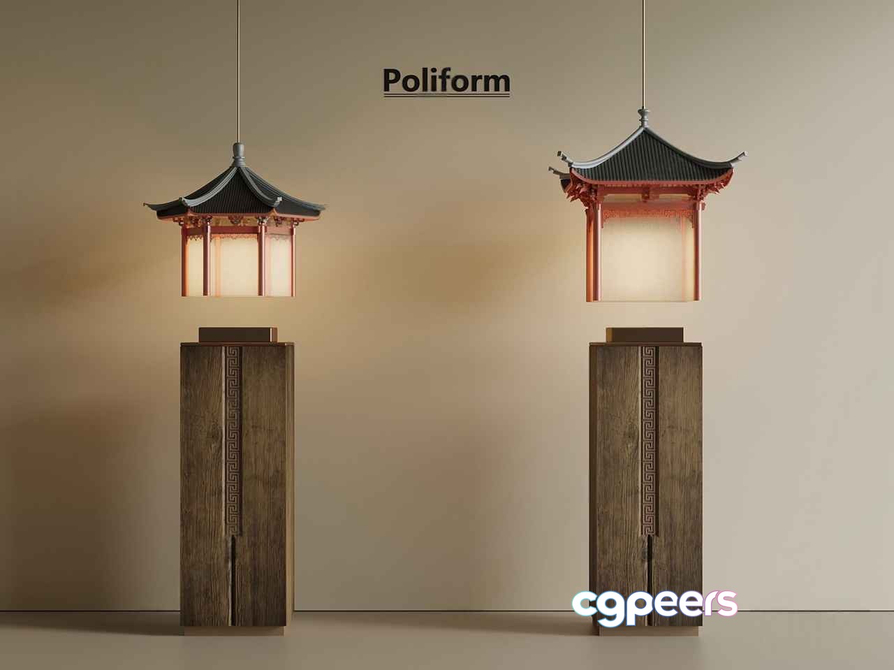 Traditional Asian Lanterns 3D Model - 1653 - VRAY Render