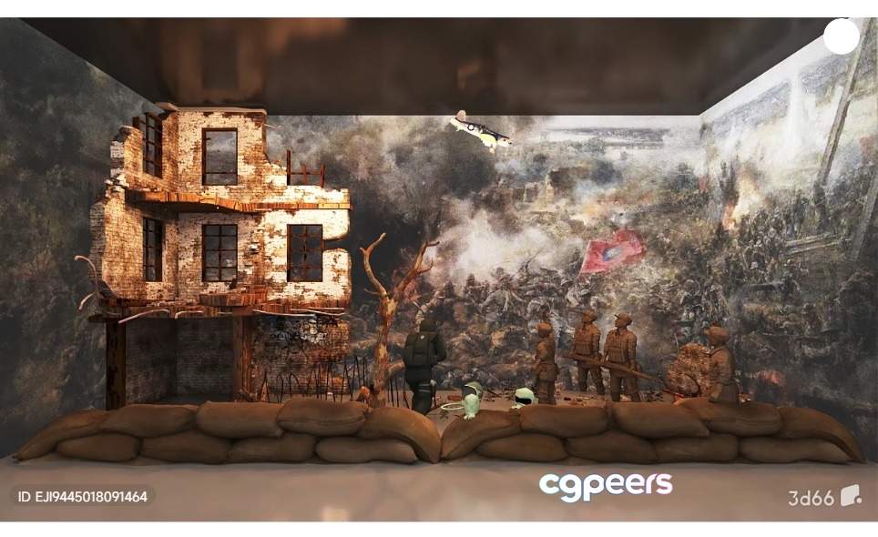A 3D Rendering Of A War Scene 3D Model - 8939 - VRAY Render A 3D Rendering Of A War Scene 3D Model - 8939 - VRAY Render