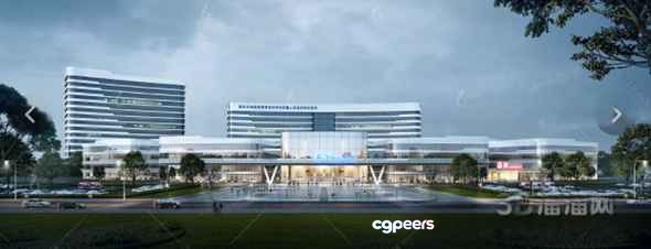 Large Office Building 3D Model - 15596 - VRAY Render