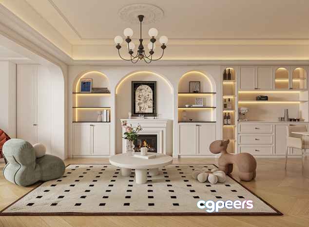 Modern Living Room 3D Model - 16248 - VRAY Render Modern Living Room 3D Model - 16248 - VRAY Render