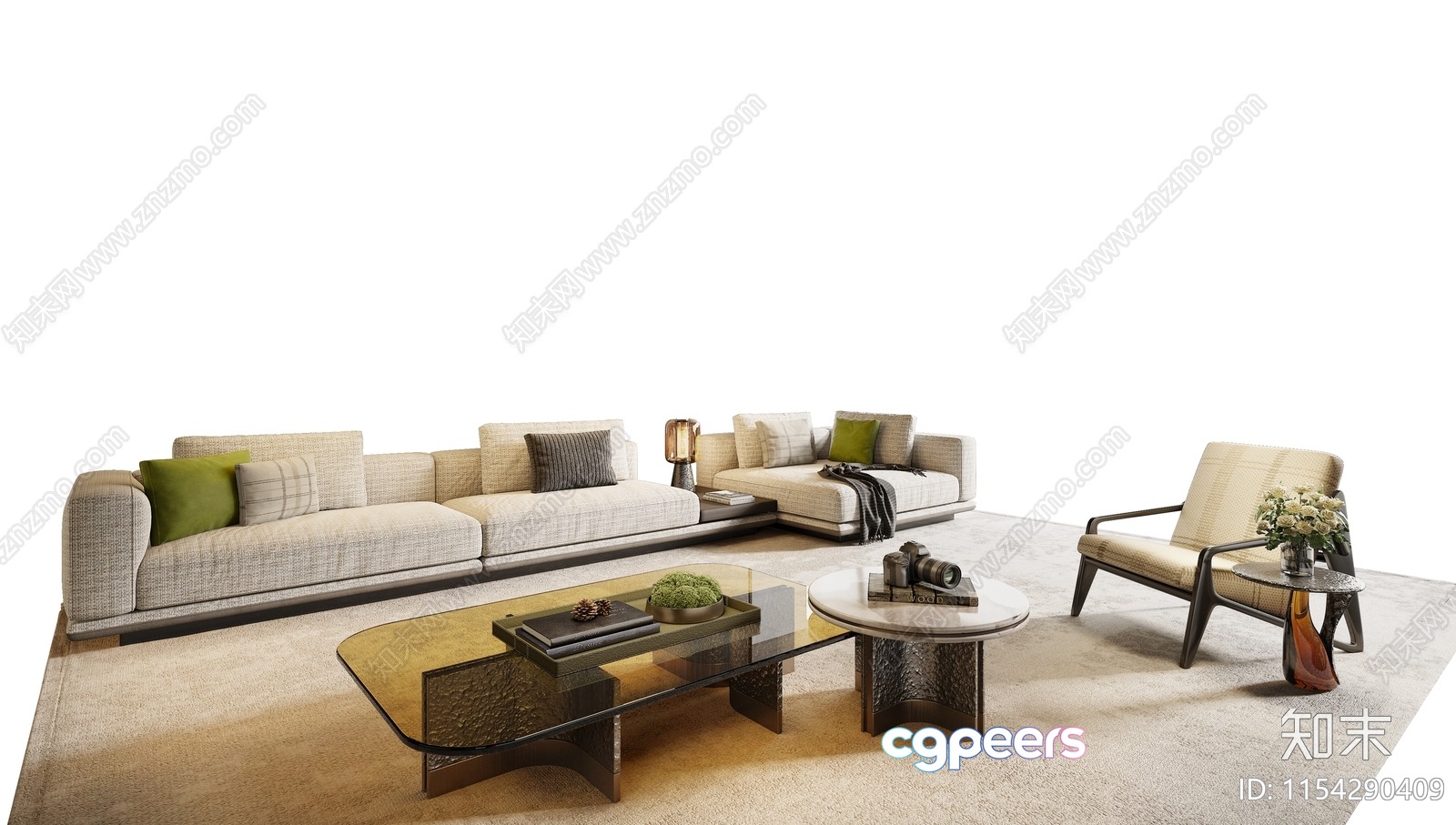 Modern Living Room 3D Model - 7023 - VRAY Render Modern Living Room 3D Model - 7023 - VRAY Render