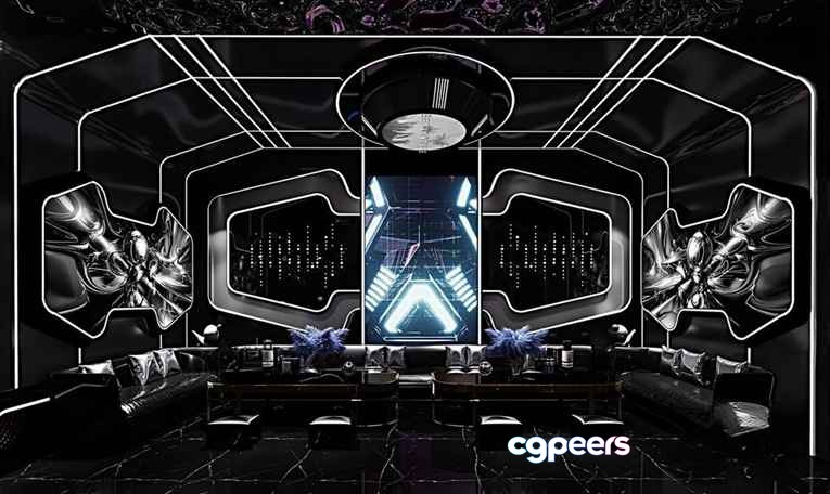 Modern Futuristic Room 3D Model - 15836 - CORONA Render