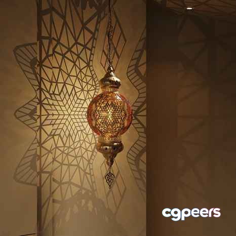 Gold Light Fixture 3D Model - 3230 - VRAY Render