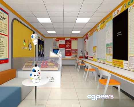 White And Orange Chairs 3D Model - 16728 - VRAY Render