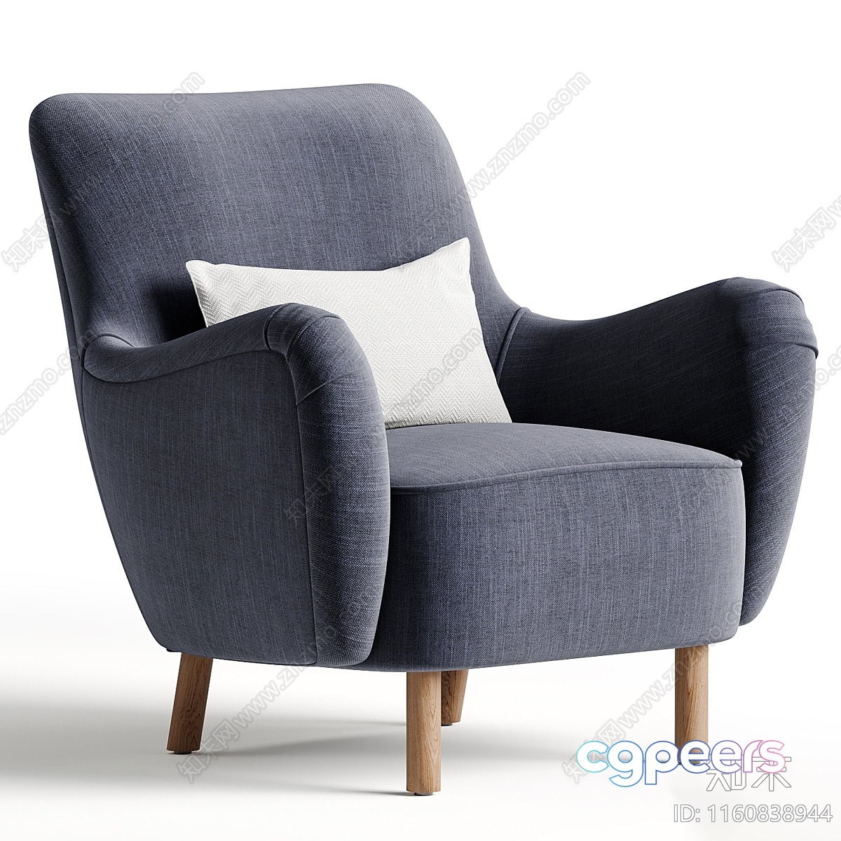 A Gray Armchair 3D Model - 9039 - VRAY Render A Gray Armchair 3D Model - 9039 - VRAY Render