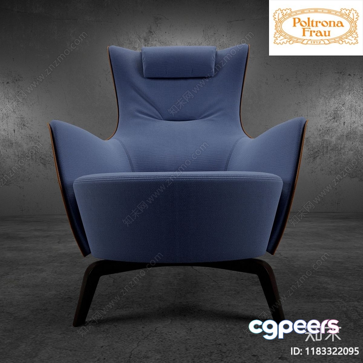Blue Armchair 3D Model - 11880 - VRAY Render