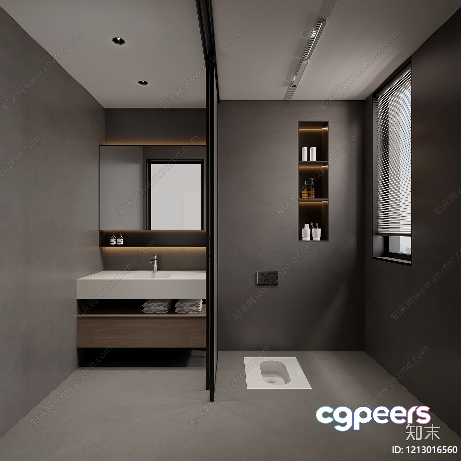 A Modern Bathroom 3D Model - 7581 - VRAY Render
