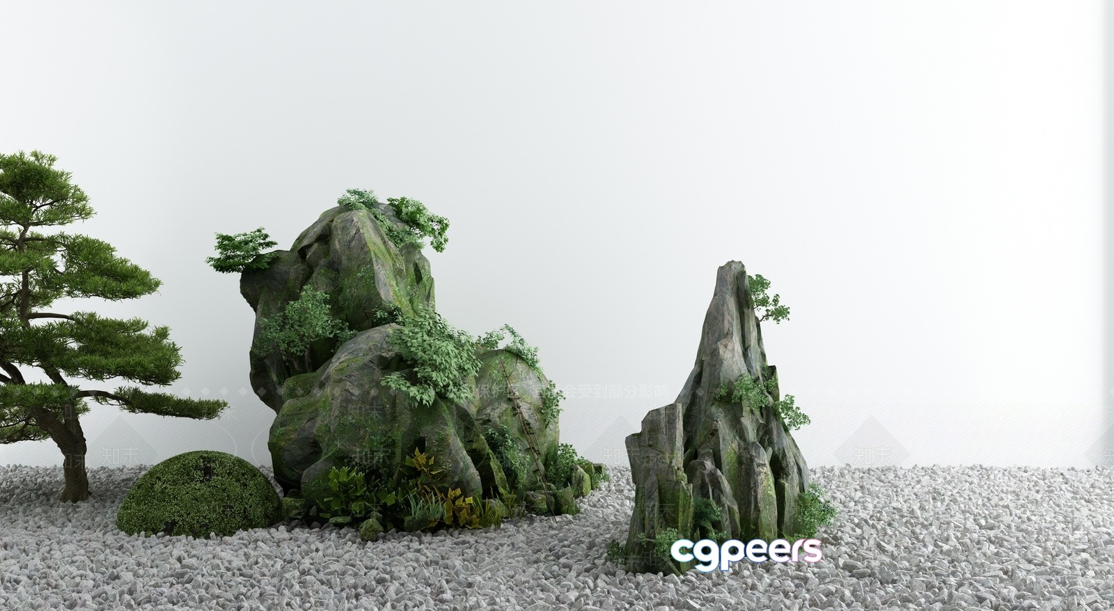 A Japanese-Inspired Garden 3D Model - 3302 - VRAY Render