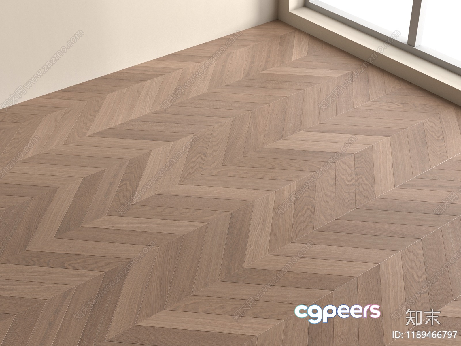Wooden Herringbone Floor 3D Model - 9844 - VRAY Render