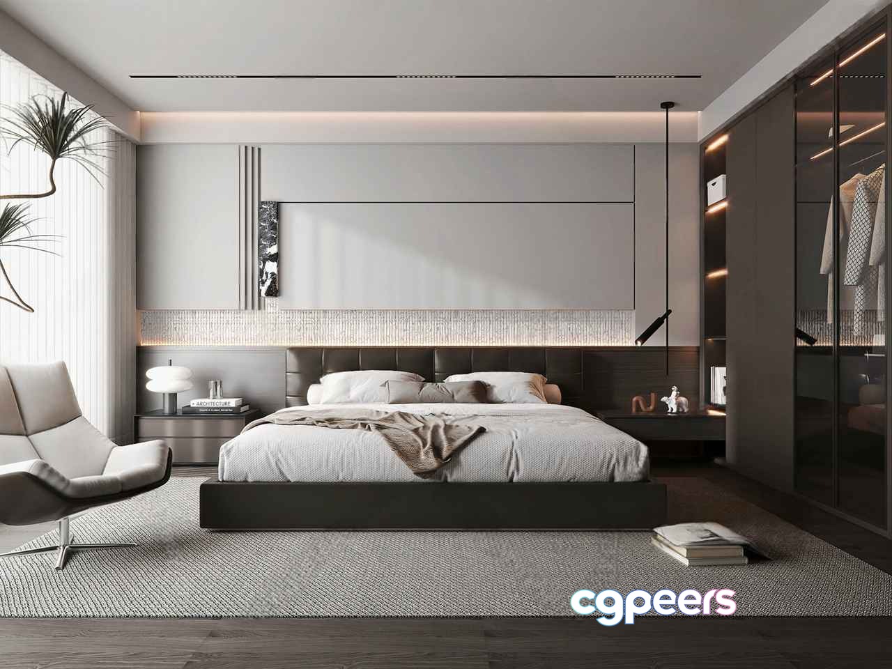 Modern Bedroom Suite 3D Model - 16731 - VRAY Render