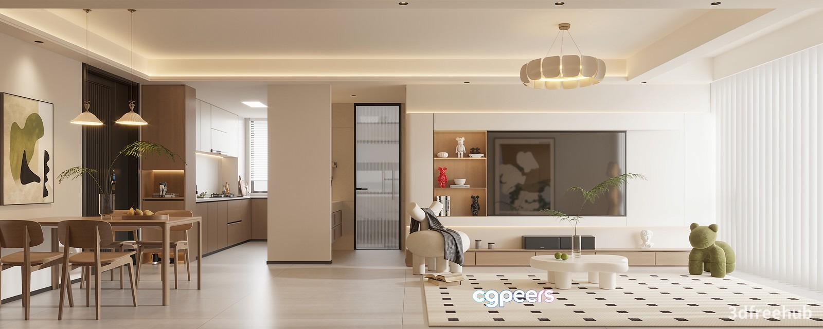Modern Living Room 3D Model - 21238 - VRAY Render Modern Living Room 3D Model - 21238 - VRAY Render
