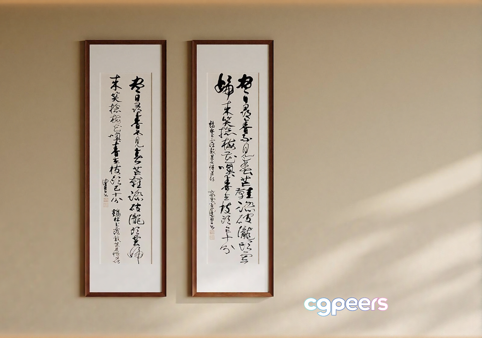 Framed Calligraphy Artwork 3D Model - 15608 - VRAY Render Framed Calligraphy Artwork 3D Model - 15608 - VRAY Render