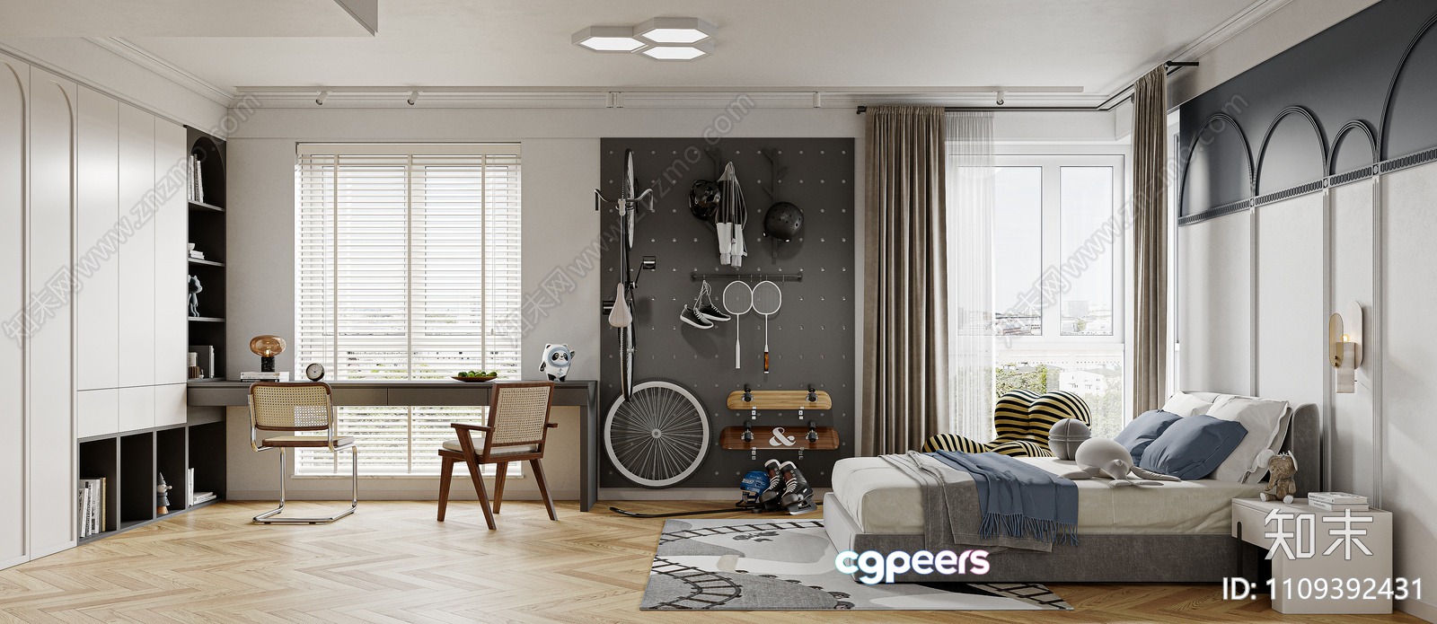 Modern Bedroom 3D Model - 3466 - VRAY Render