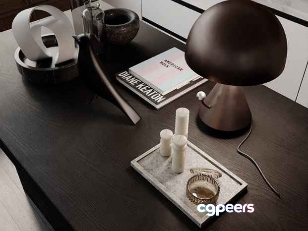 Modern Desk Setup 3D Model - 16013 - VRAY Render