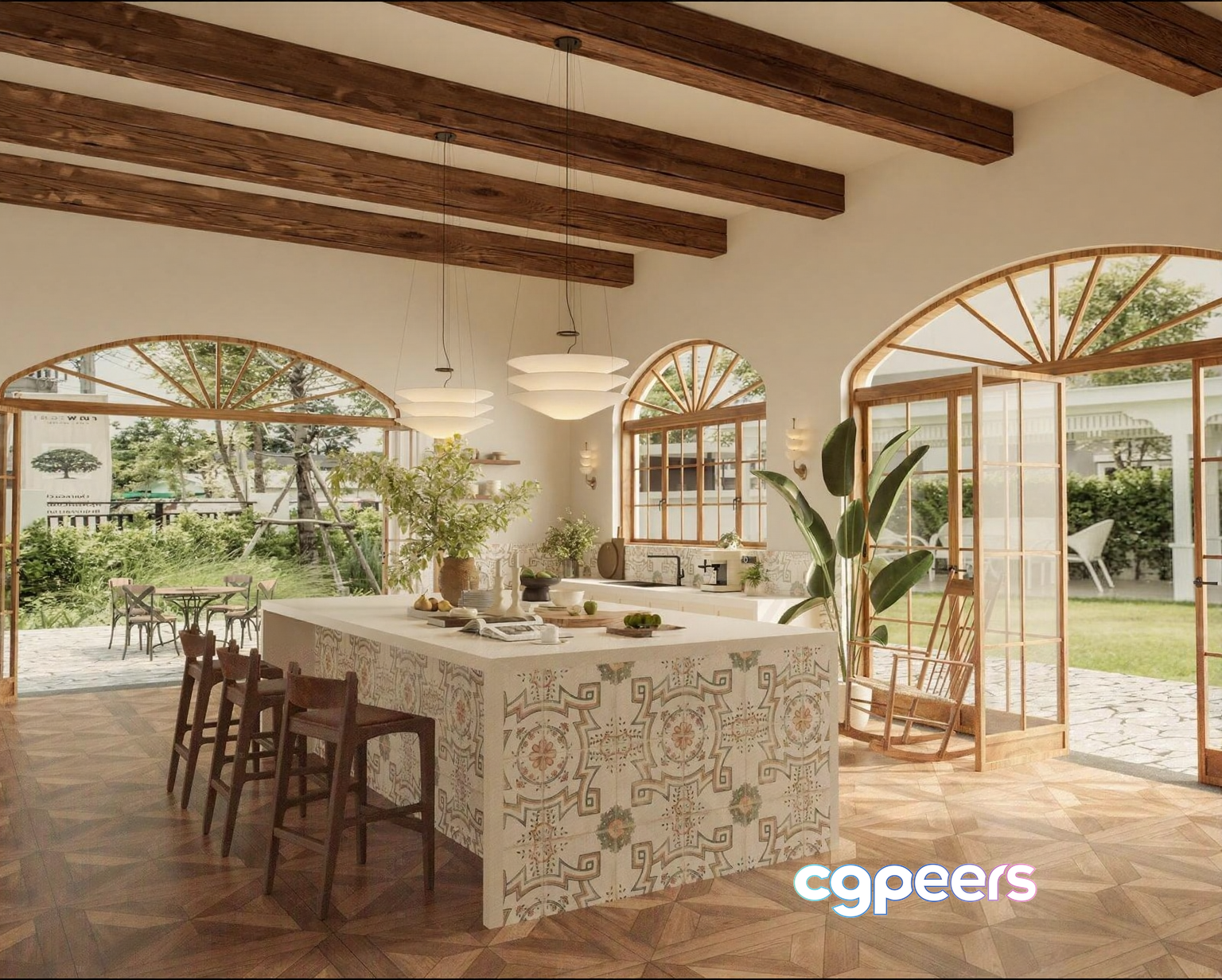 Modern Kitchen Island 3D Model - 21675 - VRAY Render