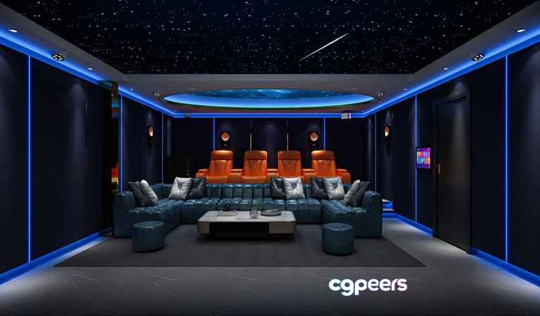 A Movie Theater 3D Model - 7073 - VRAY Render A Movie Theater 3D Model - 7073 - VRAY Render