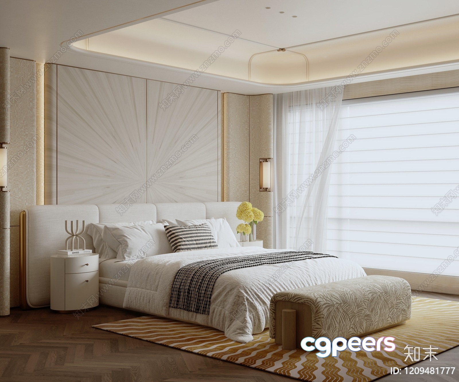 Cozy Modern Bedroom 3D Model - 222 - VRAY Render