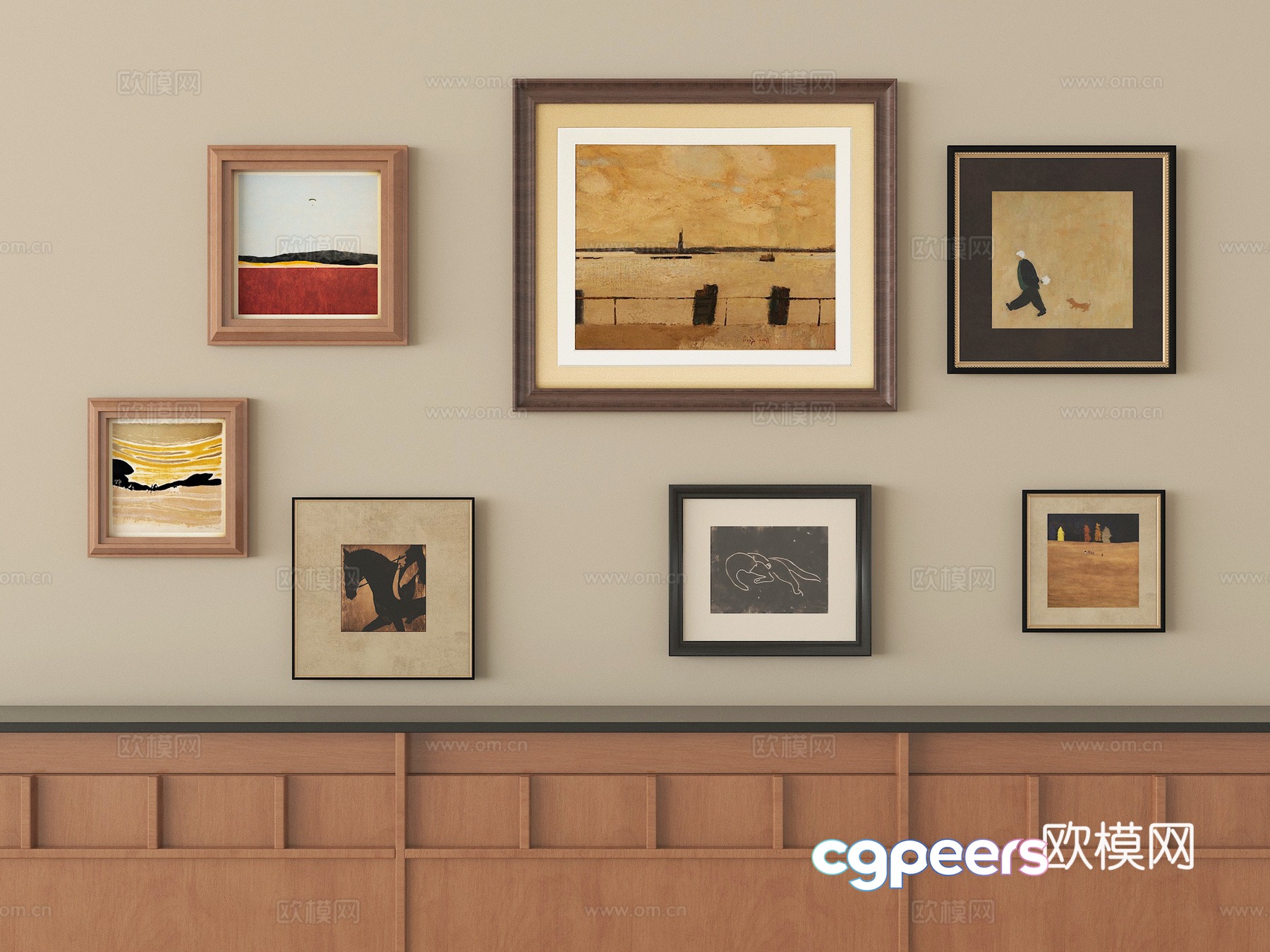A Collection Of Framed Artwork 3D Model - 21411 - VRAY Render A Collection Of Framed Artwork 3D Model - 21411 - VRAY Render