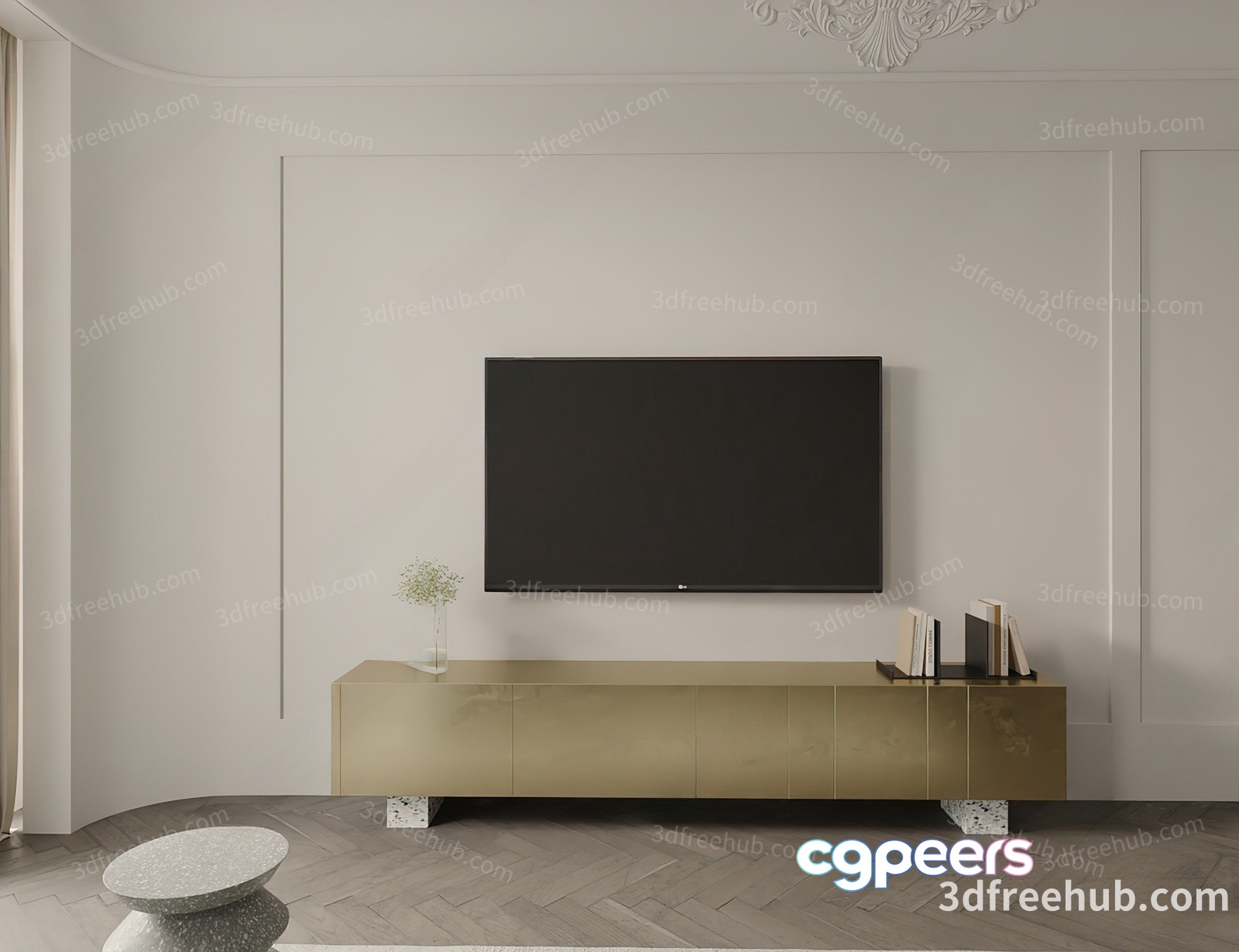 Modern Living Room 3D Model - 19348 - VRAY Render